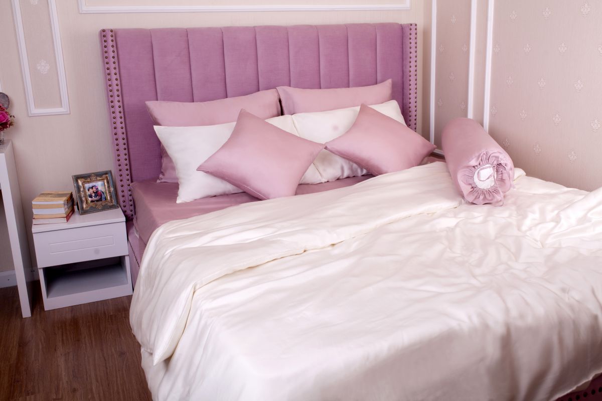 Set vỏ chăn ga gối trơn 03 - trắng / hồng tro